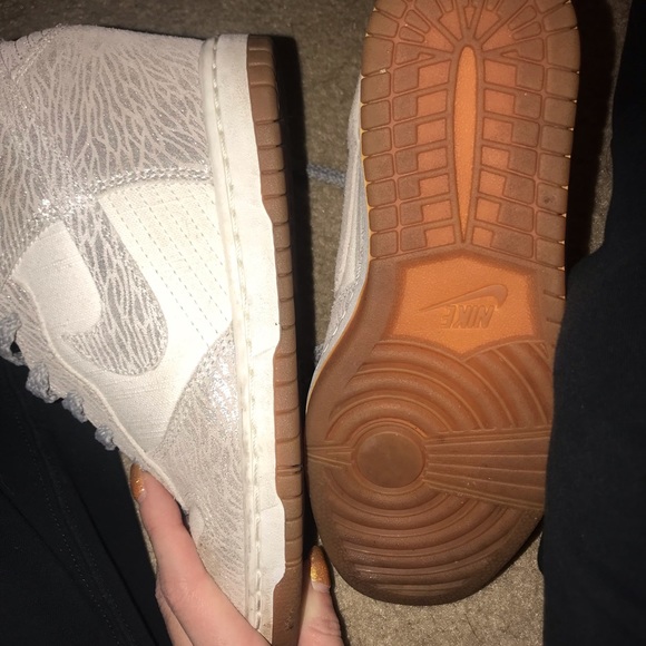 White and silver Nike Sky High Sneaker Wedges - Picture 4 of 4